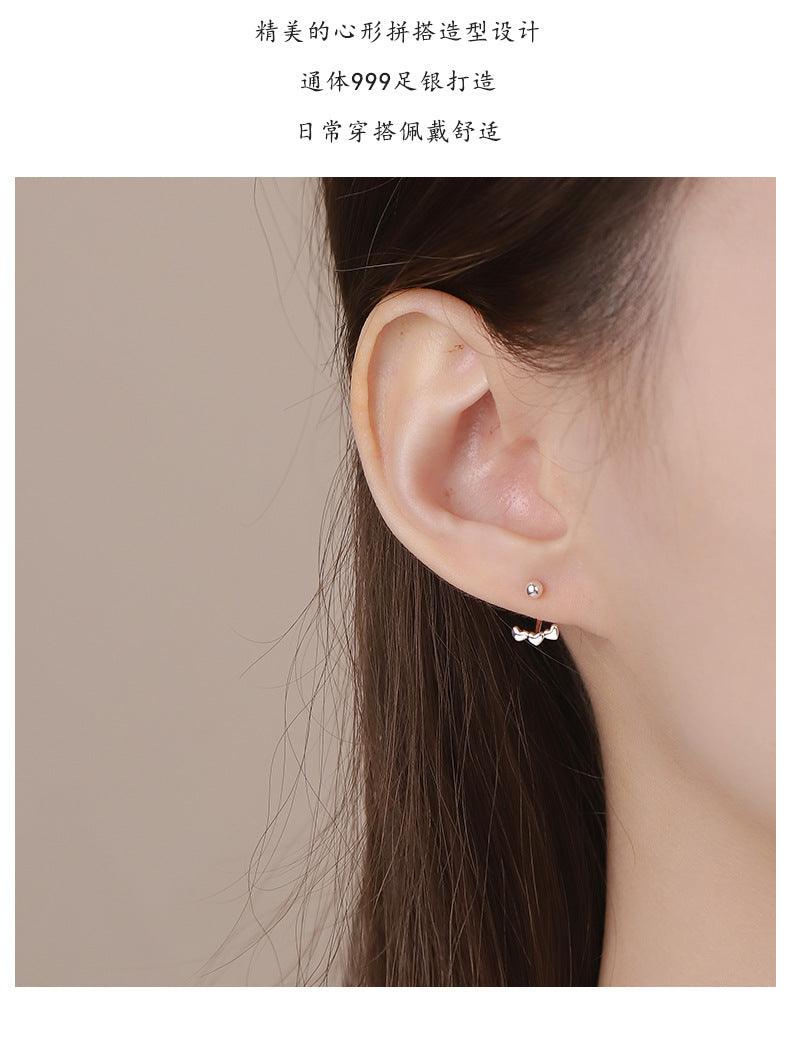 D廠-S999足銀愛心U型螺絲耳環輕奢高級甜美小眾可愛精緻耳飾「YC3196E_1」25.04-2