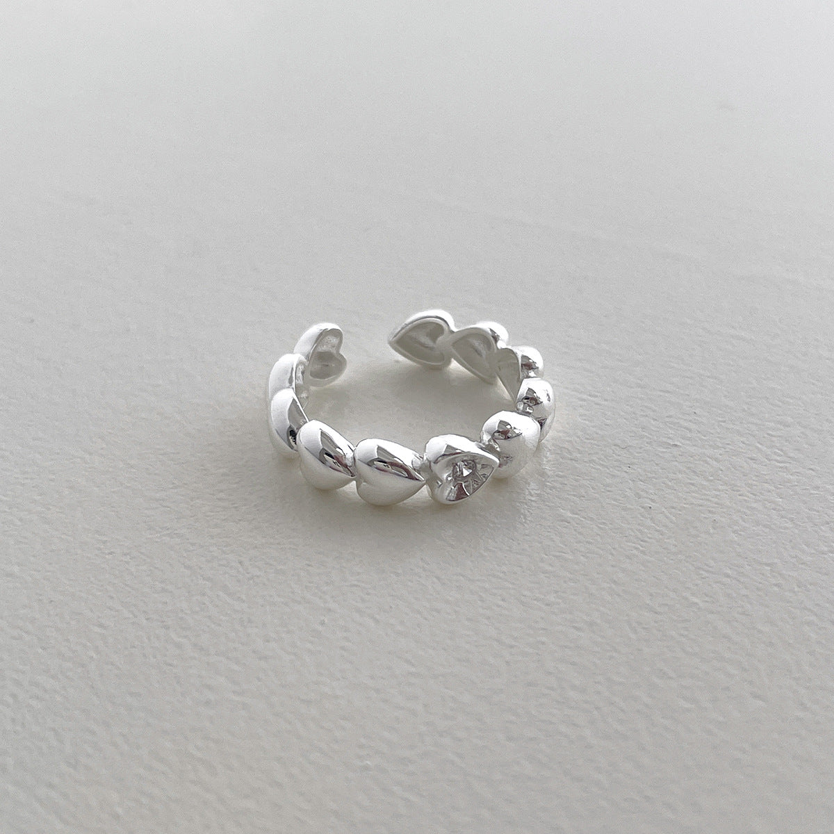 C廠-韓系簡約純銀愛心戒指女小眾精緻星星鋯石食指戒設計高級感新指環「JZ-0719」25.11-1