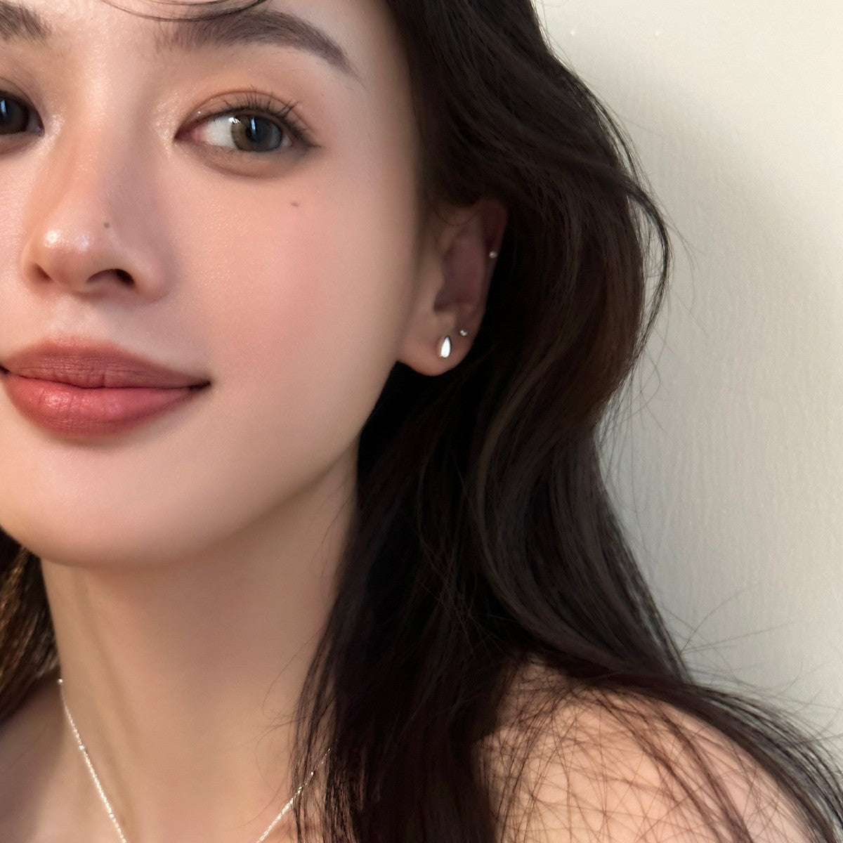 C廠-輕奢日韓銀針小水滴耳釘女ins簡約冷淡風耳環小眾個性設計感耳飾「EH-3797」25.07-2