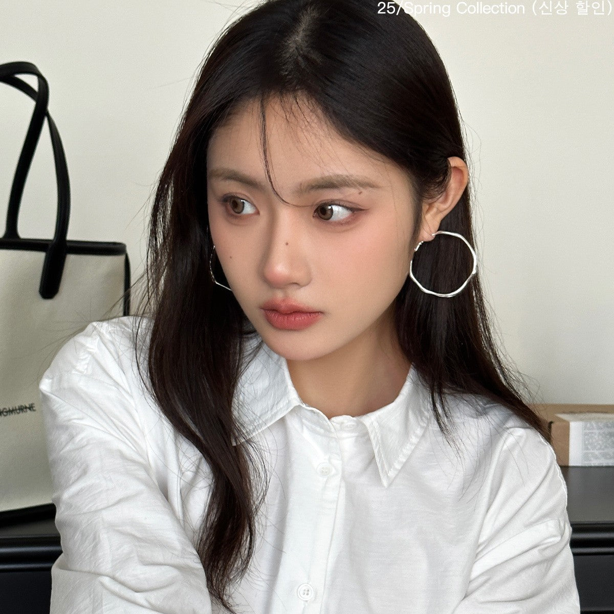 C廠-925銀針誇張大氣圓圈耳環女2025年新款潮歐美風氣質耳圈時尚耳飾「EH-3505」25.05-2