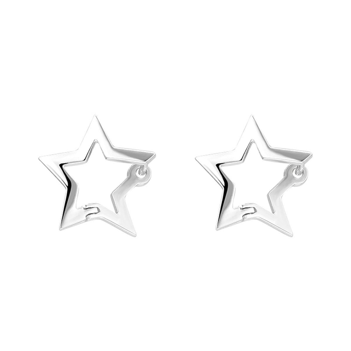 C廠-簡約ins韓版五角星耳環女小眾設計感網紅風銀針耳圈個性氣質耳飾「EH-3554」25.04-2
