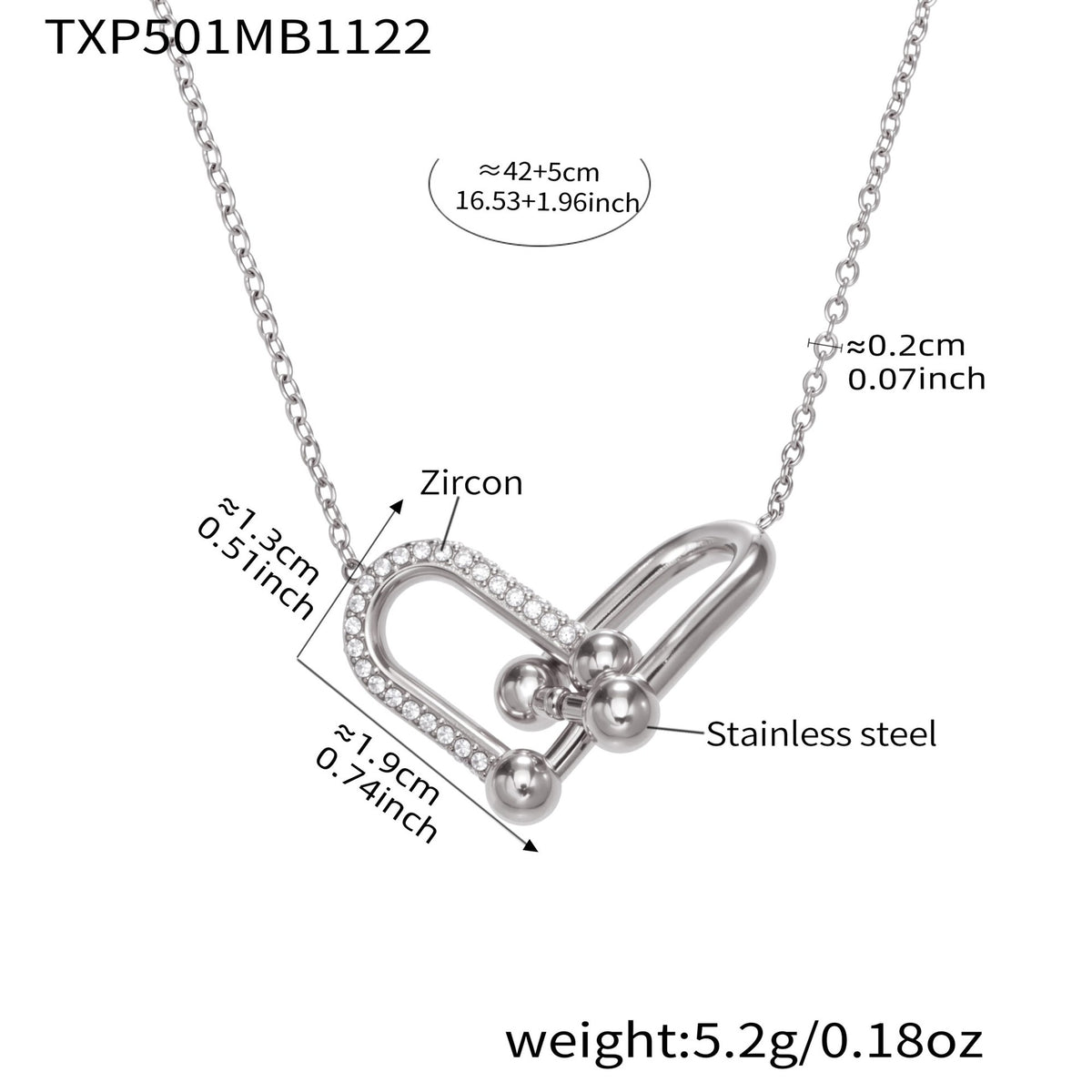 B廠-不鏽鋼馬蹄扣帶鑽飾品耳環戒指手鍊項鍊首飾套裝鍍18k真金不掉色「TXP501」25.11-4