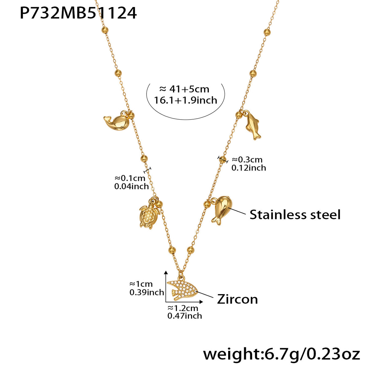 B廠-不鏽鋼DIY多配件鑲嵌鋯石吊墜十字夾珠項鍊鍍18k真金跨境時尚飾品「P732」25.11-4