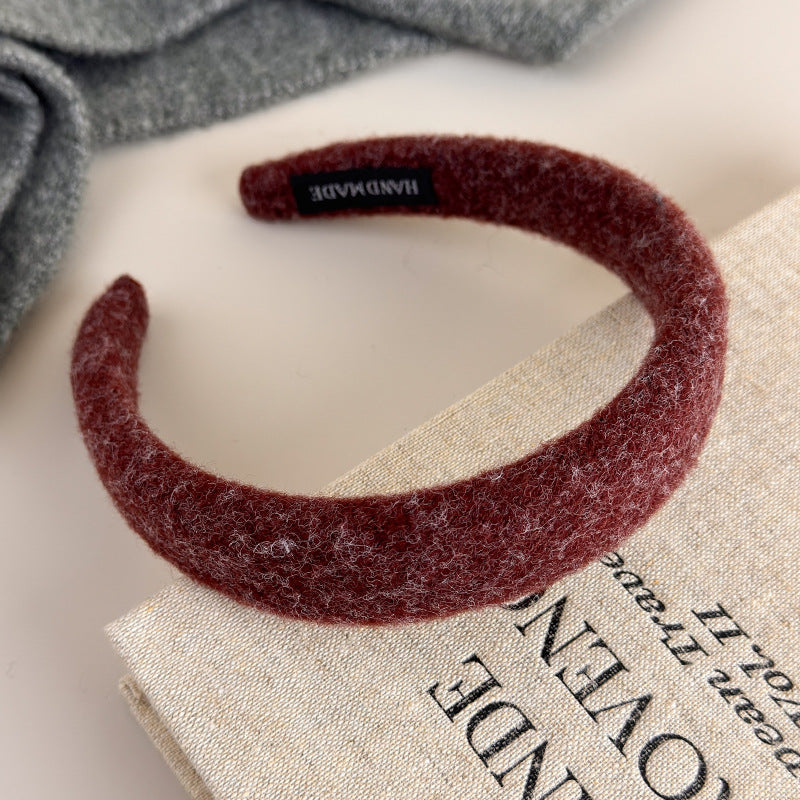 E廠-深色系毛氈髮箍女高顱頂壓髮洗臉頭箍不勒頭防滑髮卡2025新款髮飾「26247-2」25.11-2