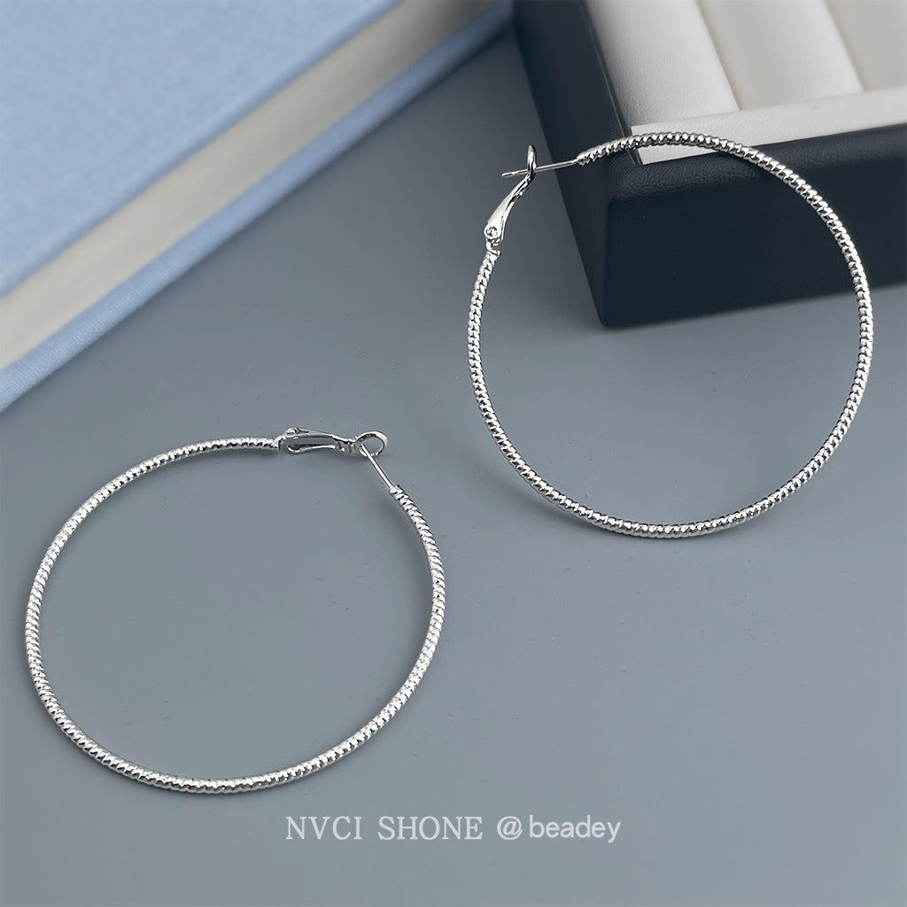 A廠-時尚個性冷淡風大耳圈圓圈銀針高級感通勤百搭工廠耳飾「7165-7172」25.11-4