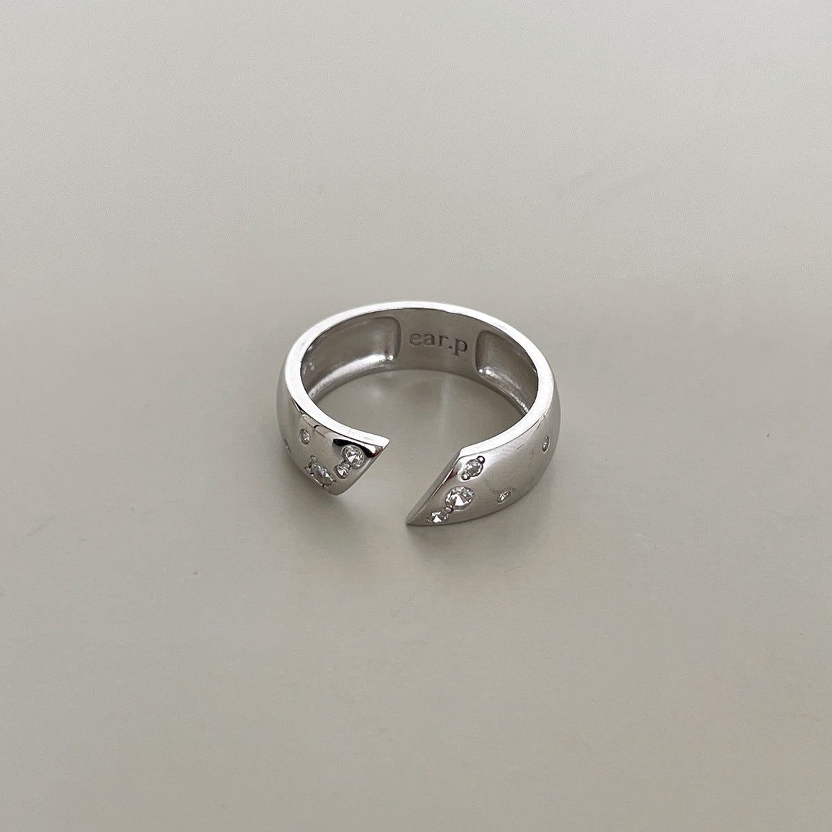 C廠-小眾高級感菱格紋純銀鋯石戒指輕奢冷淡風時尚氣質玫瑰花森系指環「JZ-0712」25.10-5