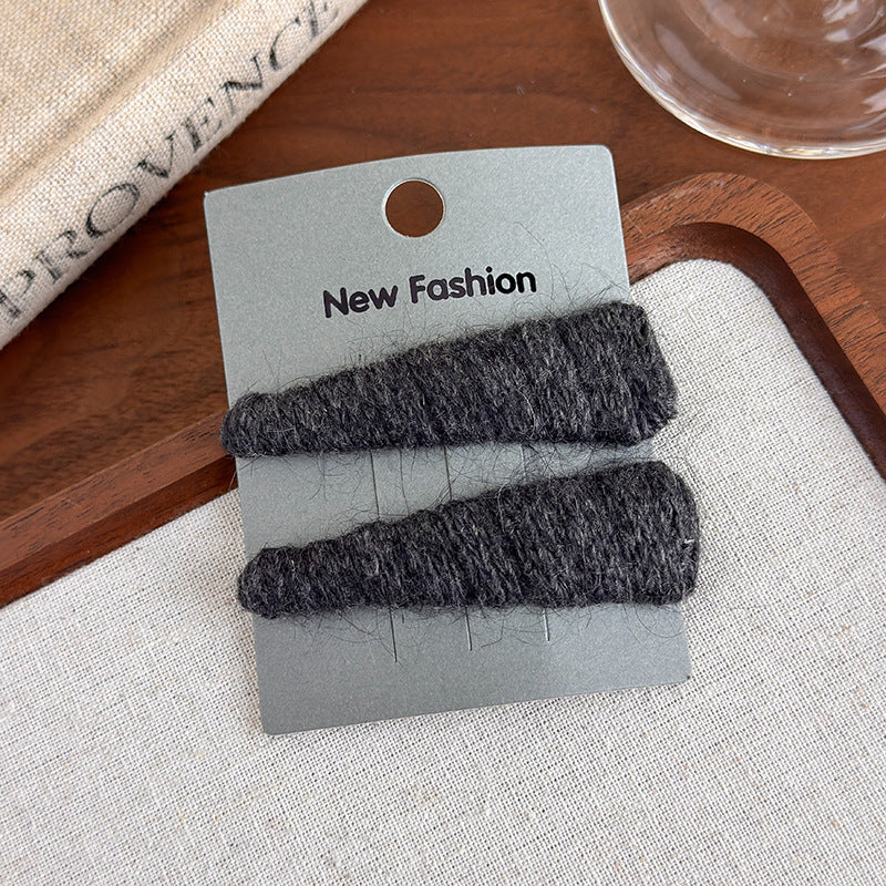 E廠-韓國ins秋冬彩色三角毛線bb夾髮夾可愛甜美瀏海夾側邊夾頭飾髮飾「27652」25.11-4