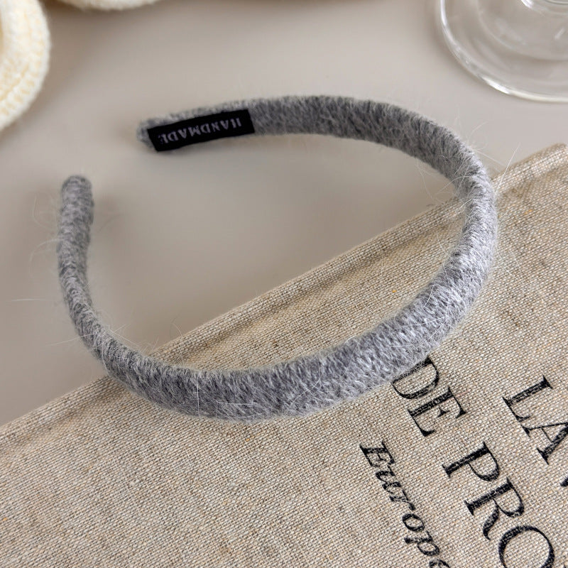 E廠-秋冬毛線針織細髮箍女2025新款高顱頂洗臉壓髮頭箍洋氣外出髮卡「27651」25.11-3