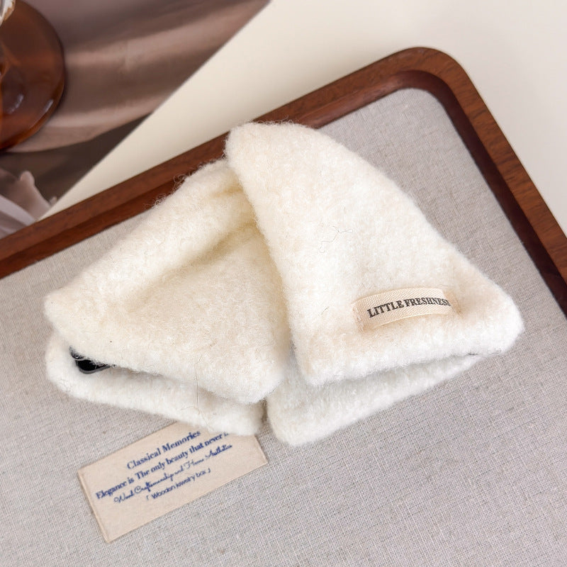 E廠-彩色毛呢三角抓夾女高級感2025新款大號鯊魚夾髮量大後腦勺盤髮夾「27721」25.11-4