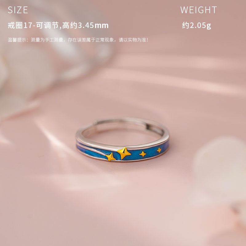 D廠-原創S999足銀星瞬永恆系列情侶對戒新款設計獨特清新手飾「YC3789R_1」25.05-3