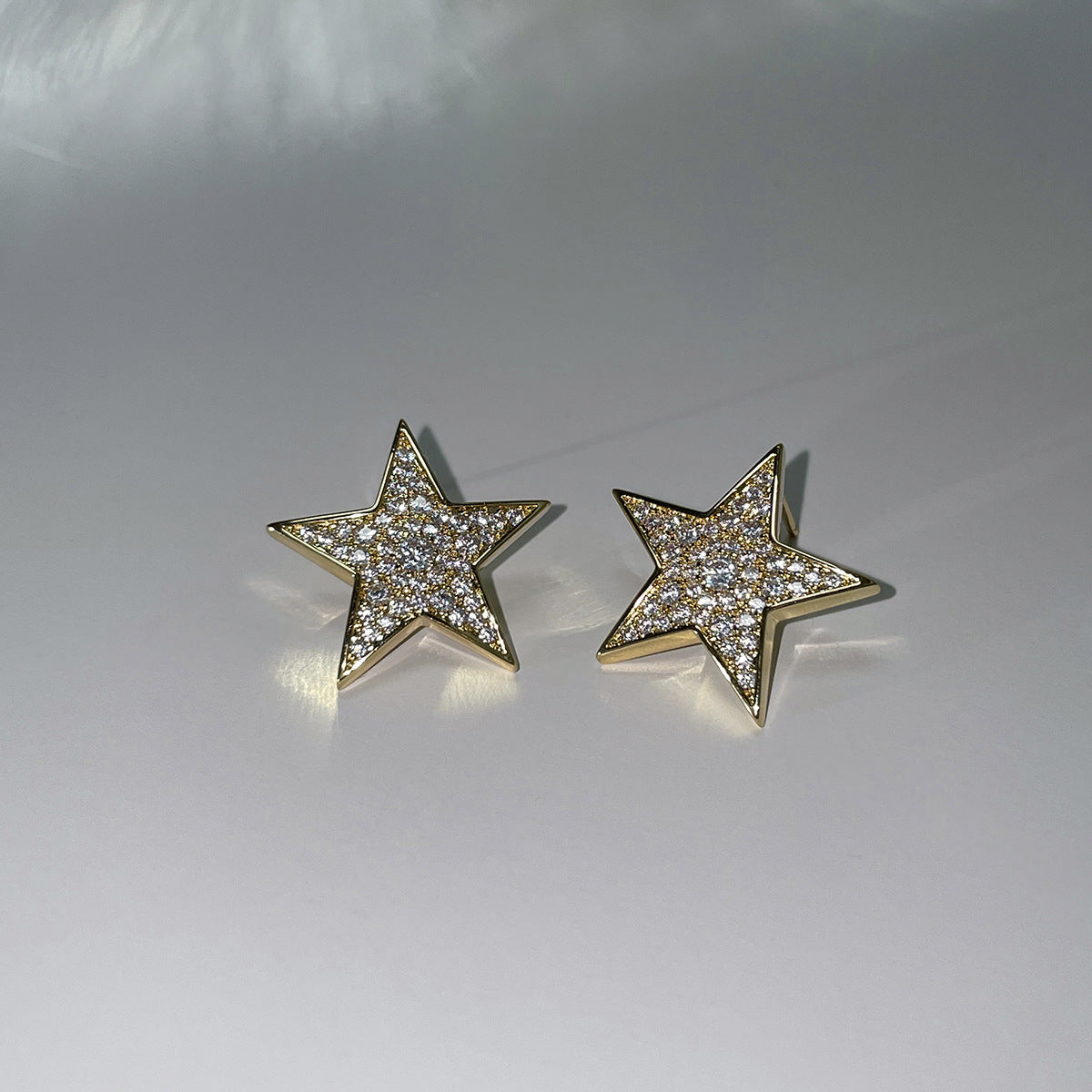 C廠-925銀針滿鑽五角星耳釘輕奢簡約百搭高級感鋯石耳環日常精緻耳飾「EH-4111」25.11-3