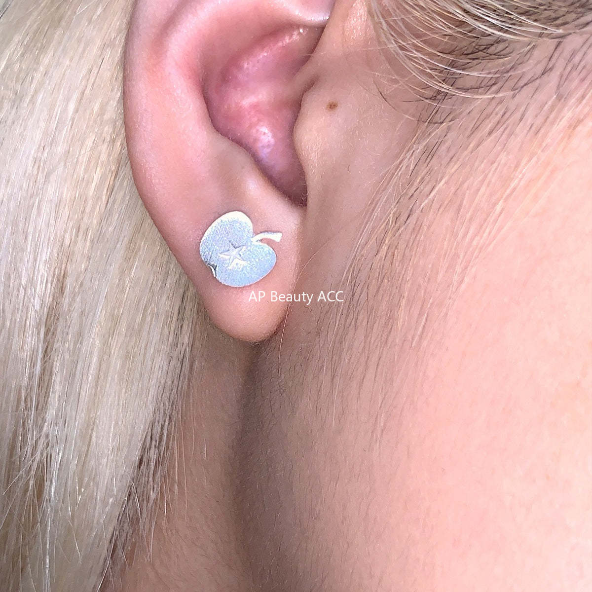 C廠-森系百搭蘋果耳釘女輕奢高級感星星銀針耳環冷淡風秋冬氣質耳飾品「EH-4339」25.11-4