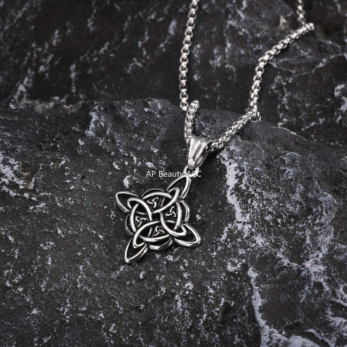 G廠-飾品男士INS 風不鏽鋼凱爾特結吊墜項鍊歐美跨境「PN-1945」25.10-5