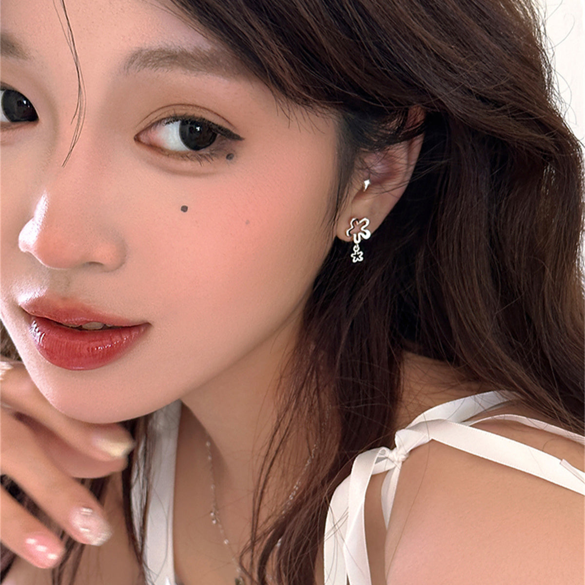 C廠-新款鏤空花朵吊墜耳釘女森系小清新簡約小眾高級感百搭氣質耳飾「EH-4038」25.08-4