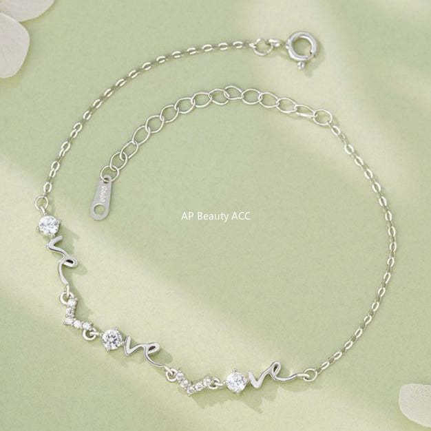 D廠-純銀S925時尚輕奢LOVE字母項鍊女ins風百搭小眾高級感手鍊批發「YC4137SL_1」25.12-3