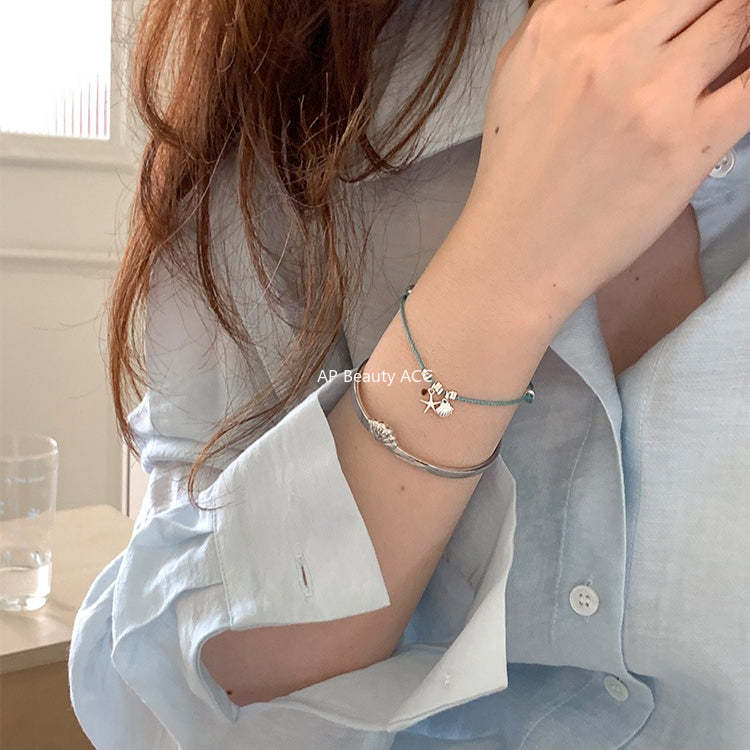 C廠-輕奢度假風海星貝殼手鍊女韓系ins高級感手飾精緻小眾高顏值飾品「SL-488」25.12-1