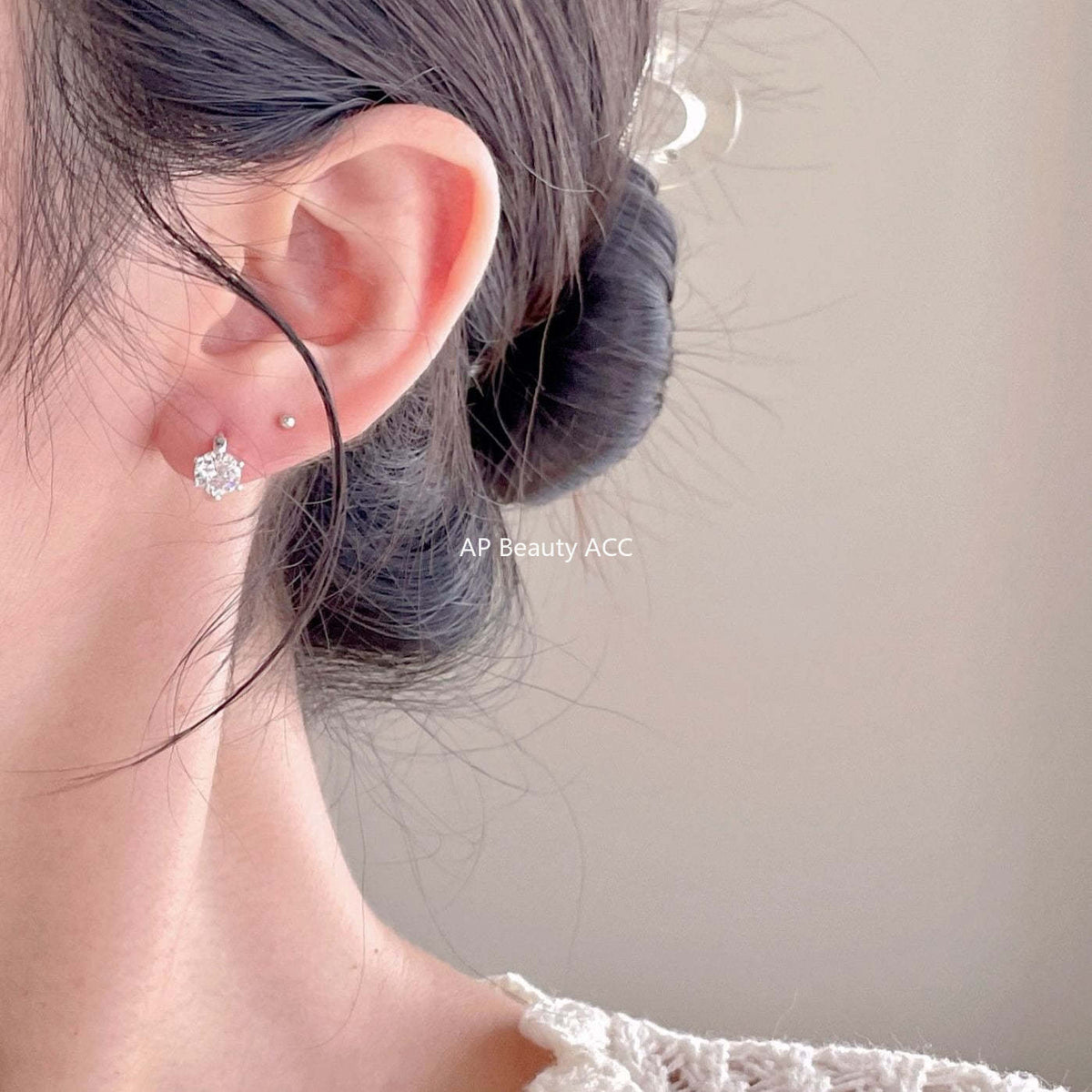 F廠-韓國韓版925純銀鋯石耳扣耳釘女簡約時尚ins小紅書耳環「C1409」25.11-3