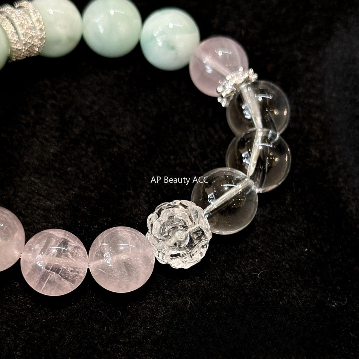 AS廠-天然綠紋石手串手鍊醒獅白水天然粉水晶手鍊輕奢高級感設計「l2968」25.11-1