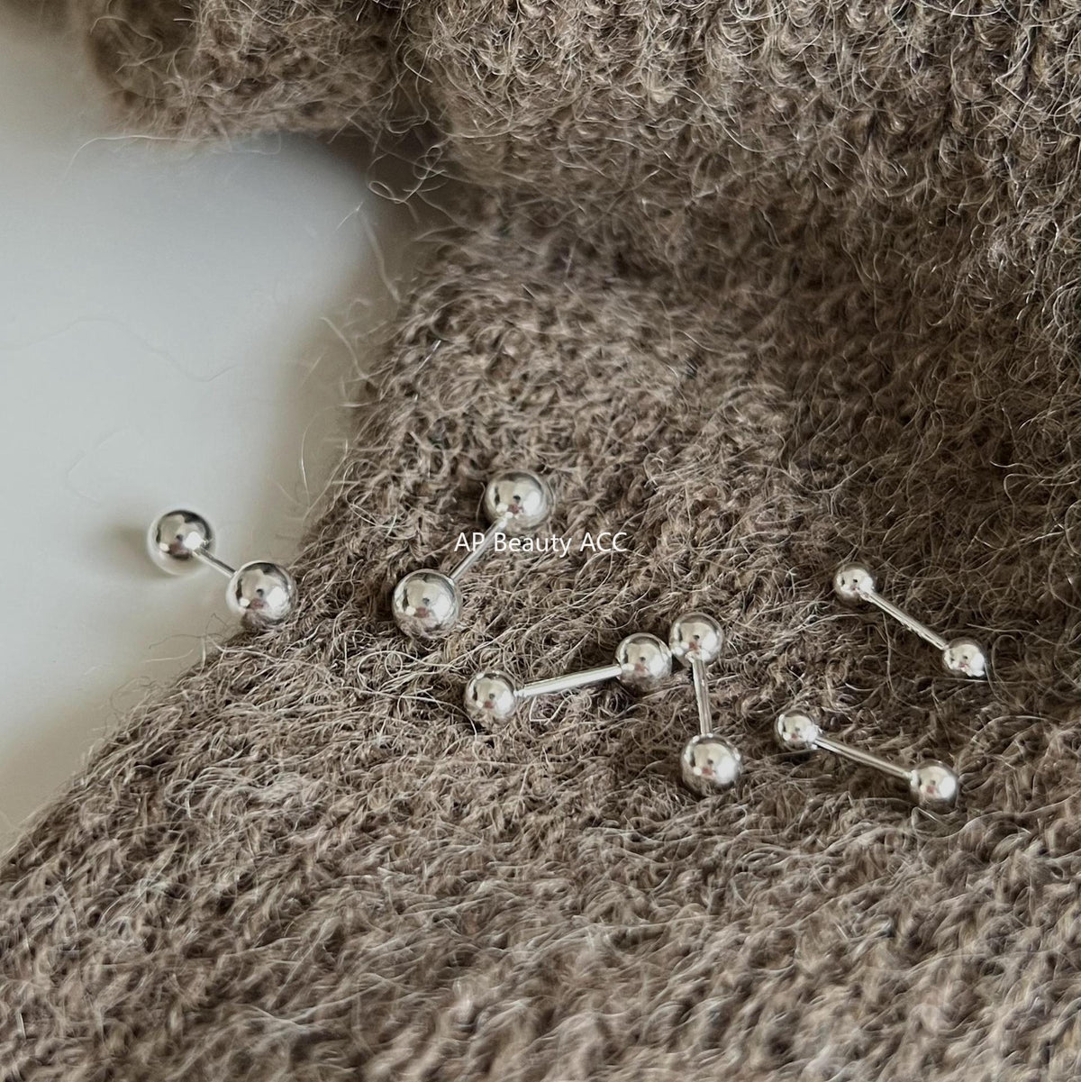 F廠-歐美韓國925純銀耳釘冷淡風圓珠耳環耳扣耳飾「C876」25.12-1