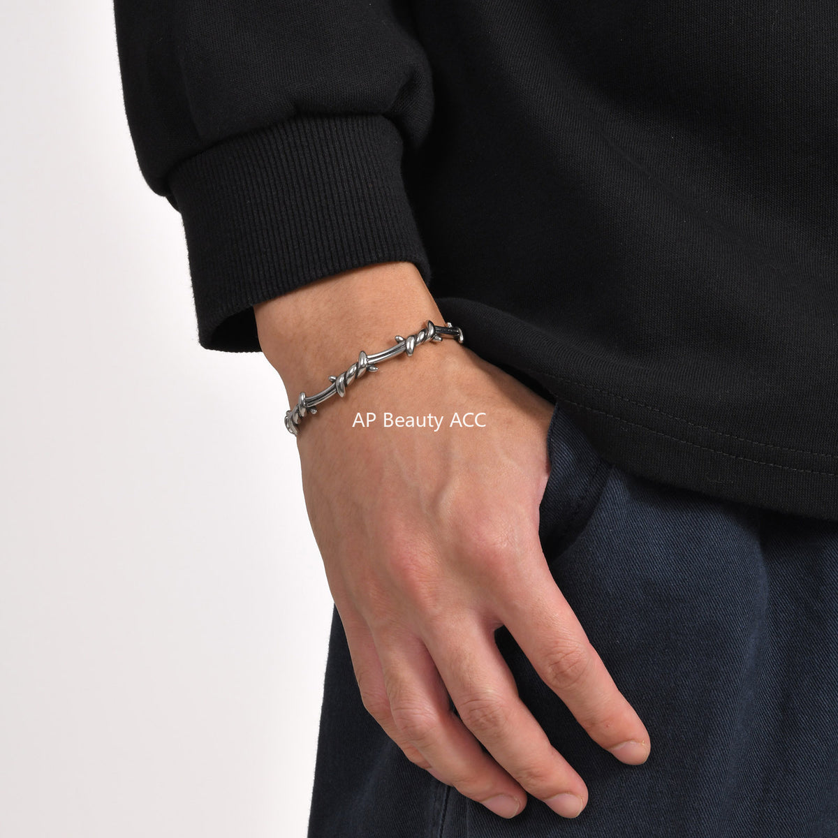 G廠-歐美跨境熱銷 男士不鏽鋼打結C形開口手鐲 時尚百搭飾品批發「B-510」25.11-1