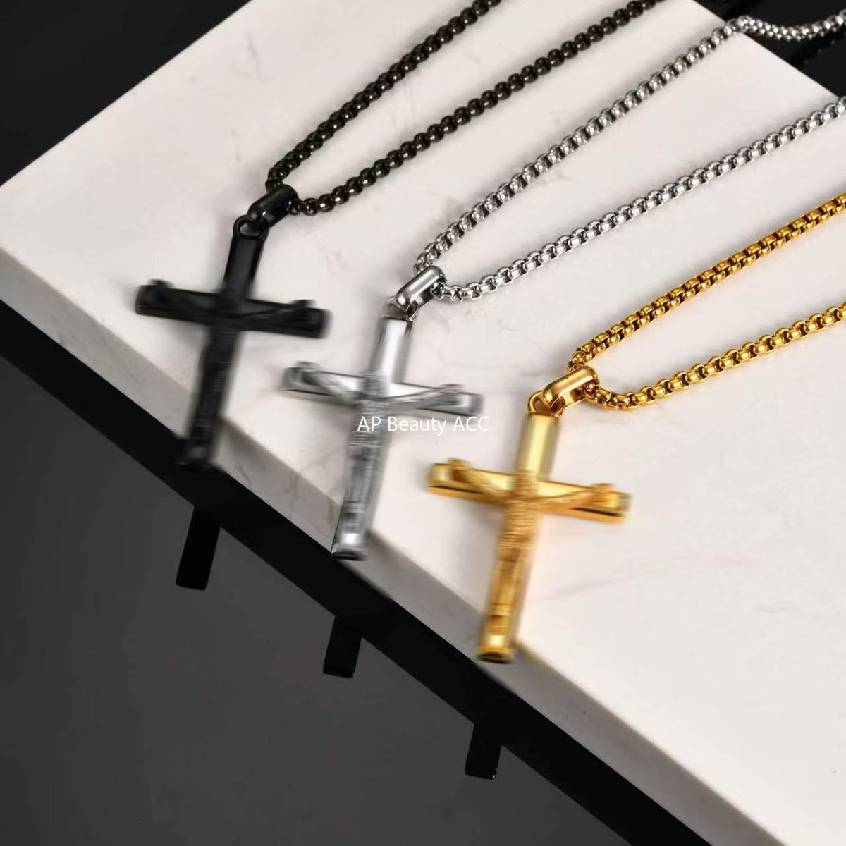 G廠-歐美不鏽鋼十字架吊墜個性復古項鍊潮 男士時尚百搭飾品「PN-2207」25.11-1