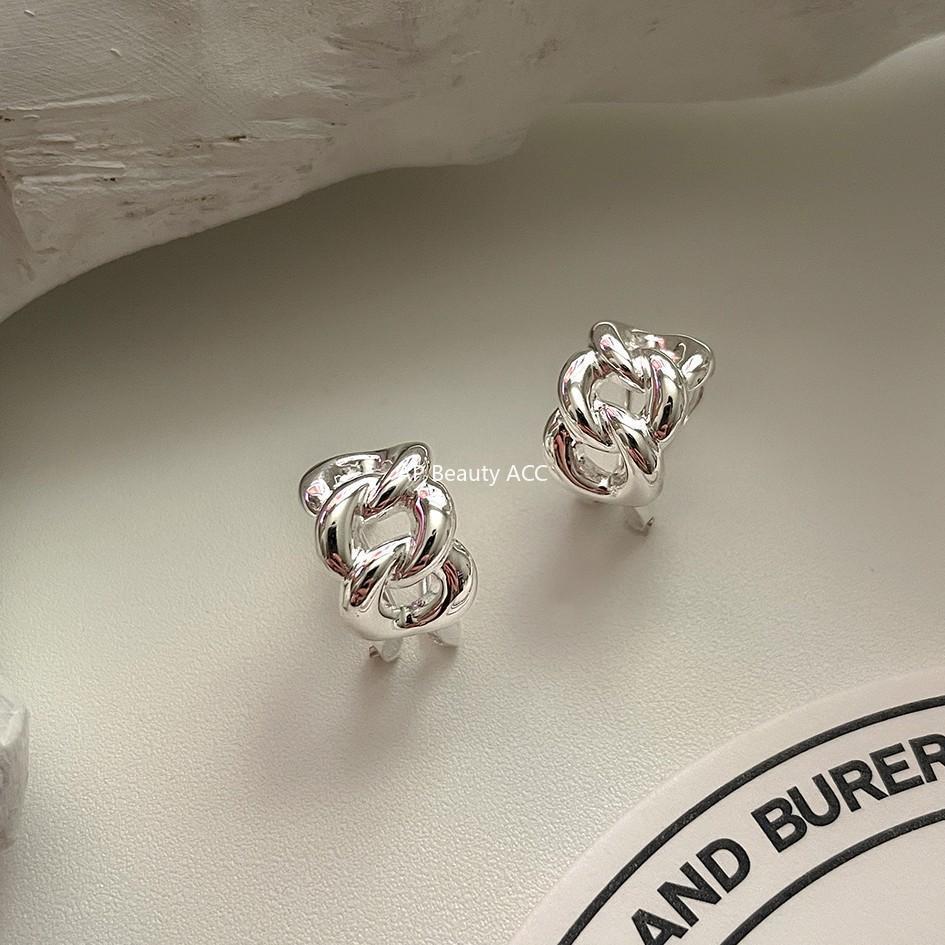 F廠-韓國韓版925純銀鎖鏈耳環耳釘耳扣女簡約時尚ins耳飾「C873」25.11-2