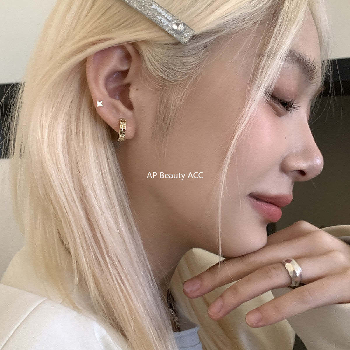 C廠-歐美幾何形素圈銀針耳環女時尚大氣高級感耳圈ins風氣質秋冬耳飾「EH-4174」25.12-1