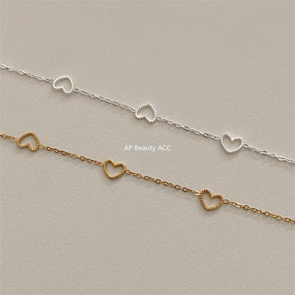 F廠-韓國韓版925純銀愛心手鍊簡約時尚INS小紅書手飾「A358」25.12-2