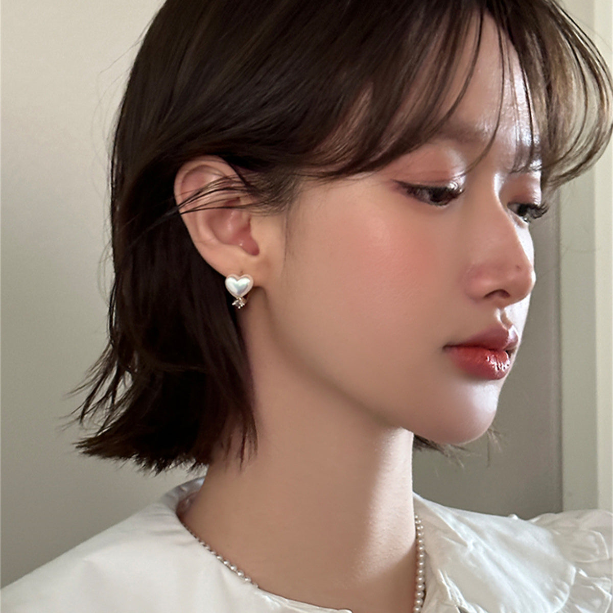 C廠-小香風甜美愛心珍珠耳環女精緻韓版氣質百搭銀針耳扣輕奢高級耳飾「EH-3866」25.07-3