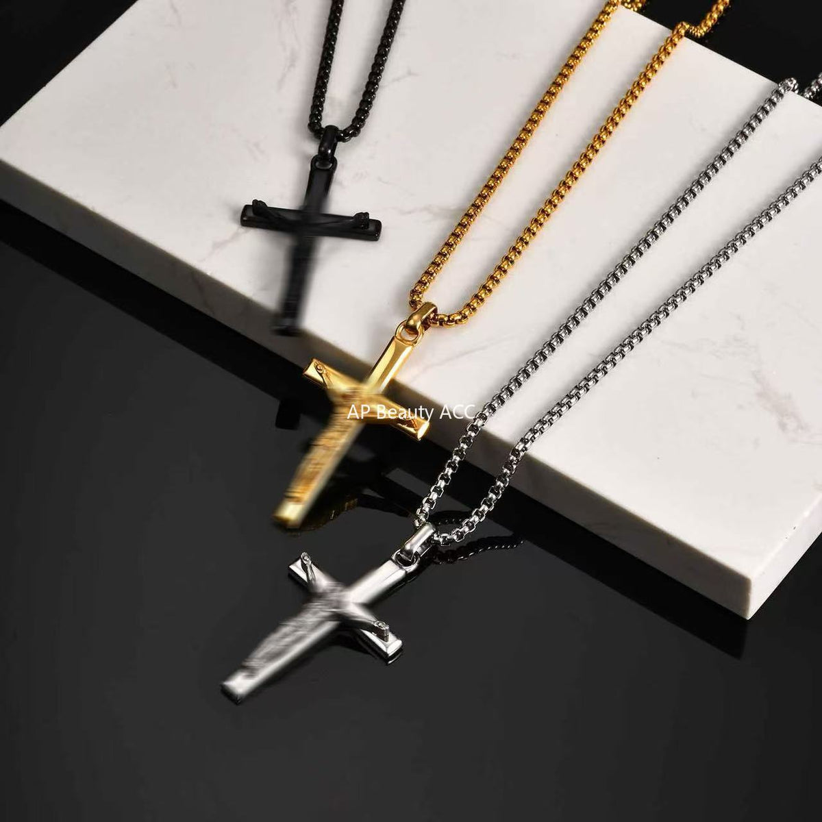G廠-歐美不鏽鋼十字架吊墜個性復古項鍊潮 男士時尚百搭飾品「PN-2207」25.11-1
