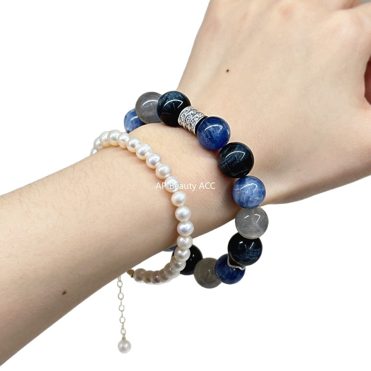 AS廠-天然藍晶石灰月光藍虎眼原創設計DIY手鍊手串水晶批髮「l2984」25.11-2