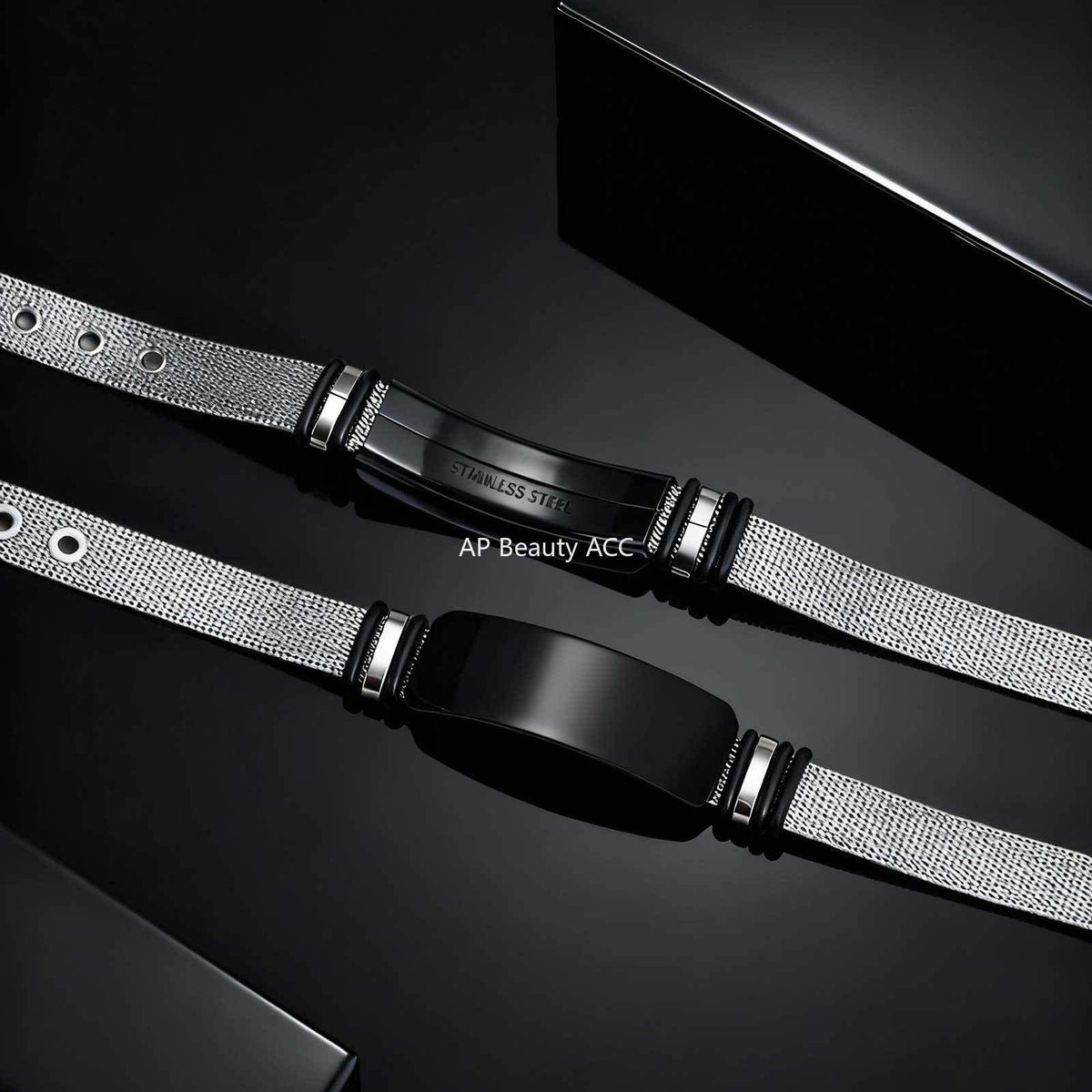 G廠-跨境歐美男士不鏽鋼彎牌網狀錶帶手鍊鋼色「BR-2794」25.12-2