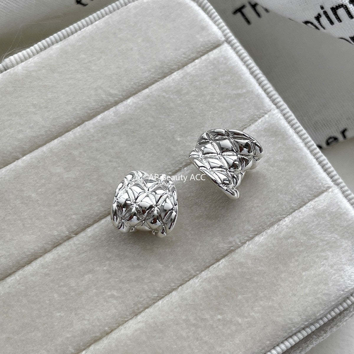 C廠-ins簡約設計感菱紋曲面耳釘女獨特個性氣質百搭個性耳環高級耳飾「EH-4140」25.10-5