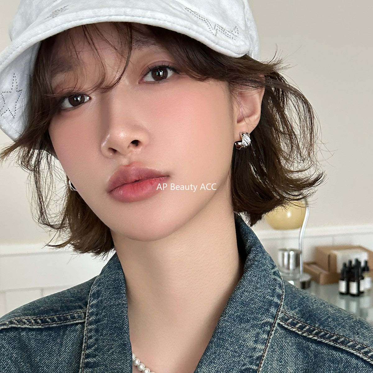 C廠-輕奢高級感鋯石耳釘女秋冬氣質時尚銀針半圓耳環日常百搭韓系耳飾「EH-4282」25.12-1