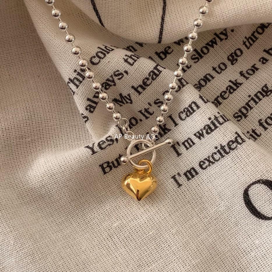 F廠-韓國明星同款S925純銀圓珠愛心簡約光珠鏈手鐲手環手飾「A323」25.11-2