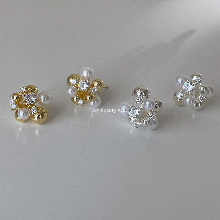 C廠-小眾設計感鋯石耳釘女百搭高級復古氣質珍珠耳環優雅獨特秋冬耳飾「EH-4311」25.11-4