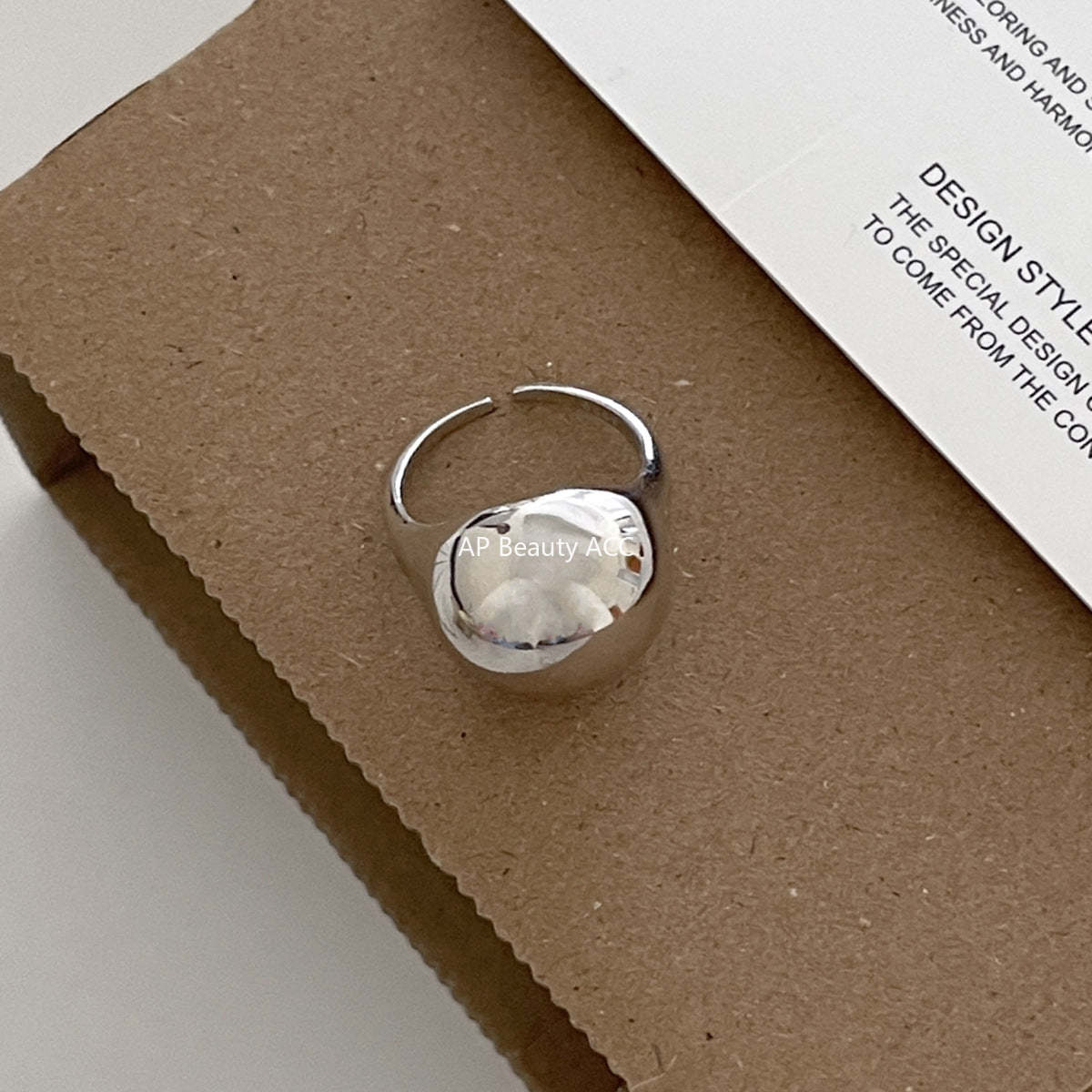 C廠-法式風格光面戒指女ins冷淡風時尚高級感誇張食指戒小眾設計指環「JZ-0721」25.11-1