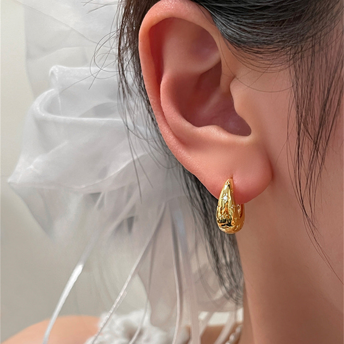 C廠-高級感鋯石星芒耳扣女輕奢個性獨特銀針耳環精緻優雅時尚百搭耳飾「EH-3684」25.07-1