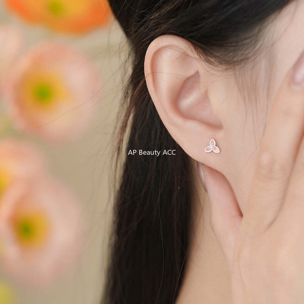 D廠-足銀S999時尚花朵珍珠耳環耳線甜美百搭文藝氣質養耳洞耳飾「YC4125E_1」25.12-1