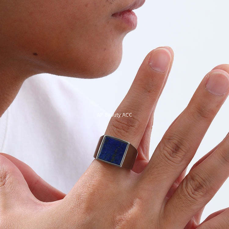 G廠-不鏽鋼幾個四方形印章鑄造戒指男士飾品批發「RC682」25.10-5