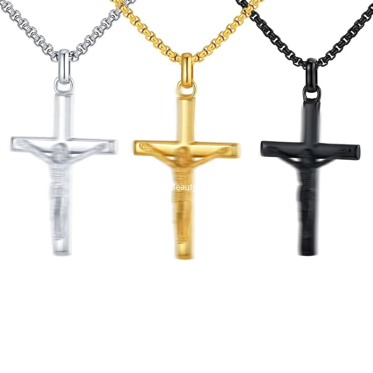 G廠-歐美不鏽鋼十字架吊墜個性復古項鍊潮 男士時尚百搭飾品「PN-2207」25.11-1