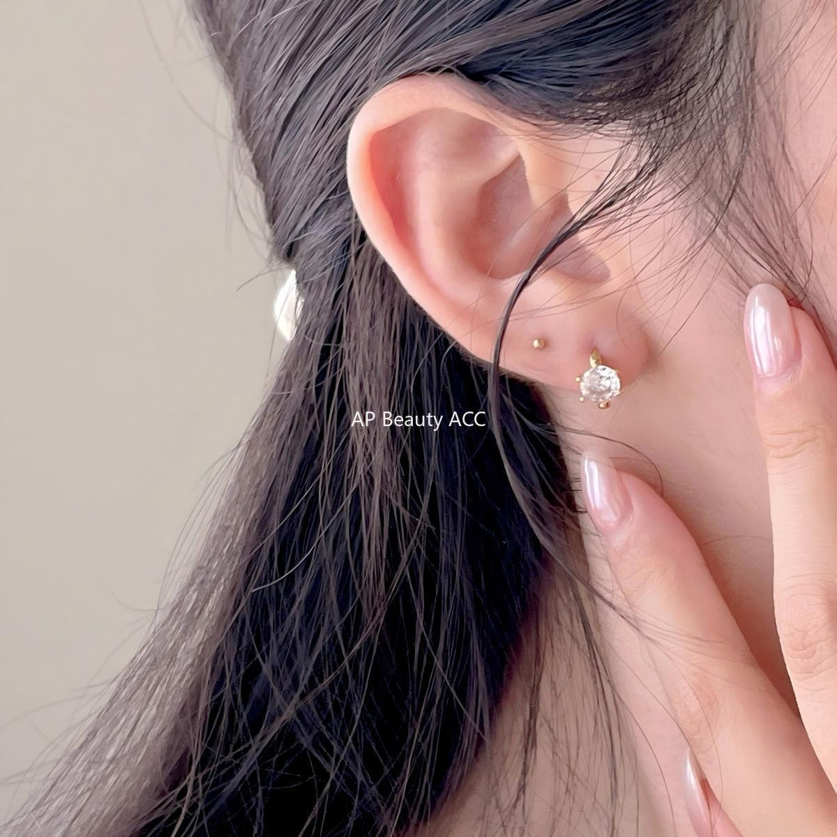 F廠-韓國韓版925純銀鋯石耳扣耳釘女簡約時尚ins小紅書耳環「C1409」25.11-3