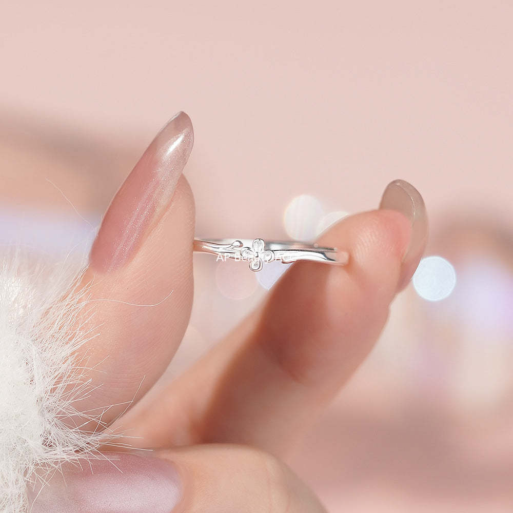 D廠-足銀S999丁香花戒指清新田園風小眾百搭唯美個性簡約手飾「YC5020R_1」25.12-1