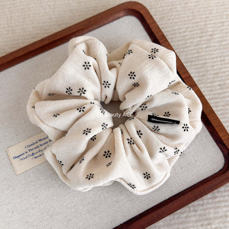 E廠-森系小碎花燈芯絨大腸髮圈高級感印花髮繩復古氣質馬尾皮筋頭繩女「27806」25.12-3