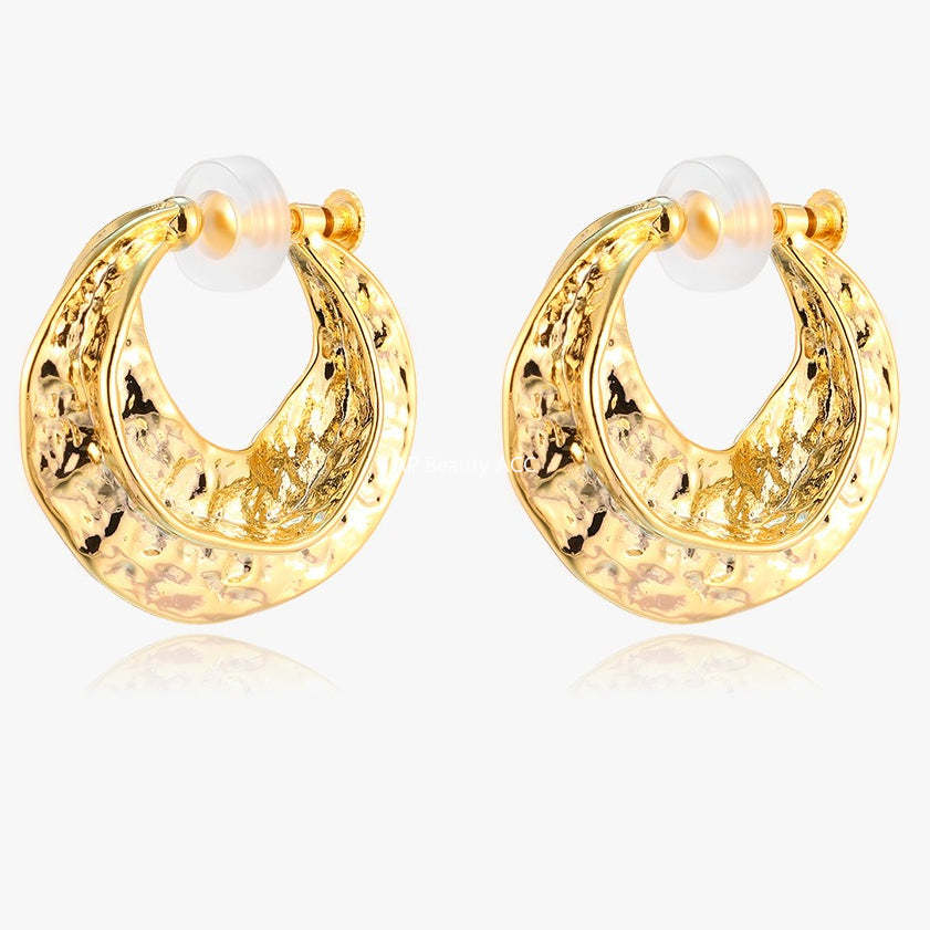 C廠-秋冬個性金屬感高級紋理誇張耳夾女復古氣質高級感耳環輕奢耳飾「EJ-61」25.12-3