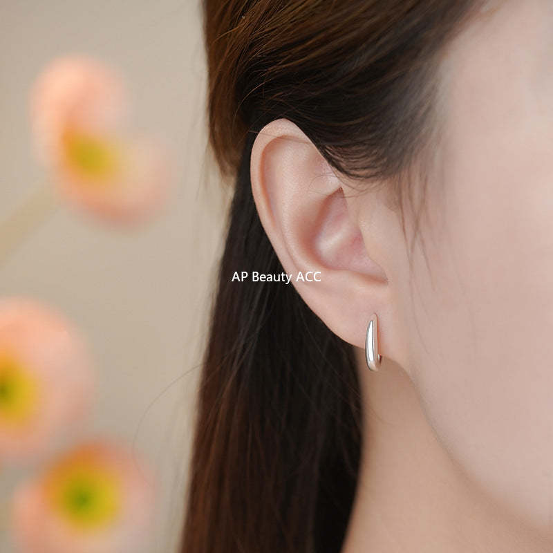 D廠-純銀S925極簡風簡約圓環耳扣女素圈小眾設計感百搭耳圈耳飾品批發「YC4712E_2」25.11-1