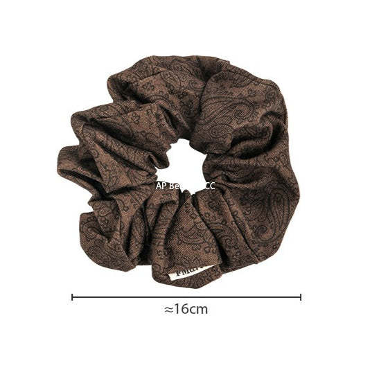 E廠-韓系復古腰果印花大腸髮圈女扎馬尾頭繩不傷髮大號髮繩橡皮筋髮飾「27630」25.11-1