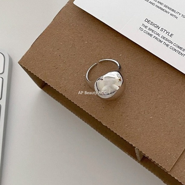 C廠-法式風格光面戒指女ins冷淡風時尚高級感誇張食指戒小眾設計指環「JZ-0721」25.11-1
