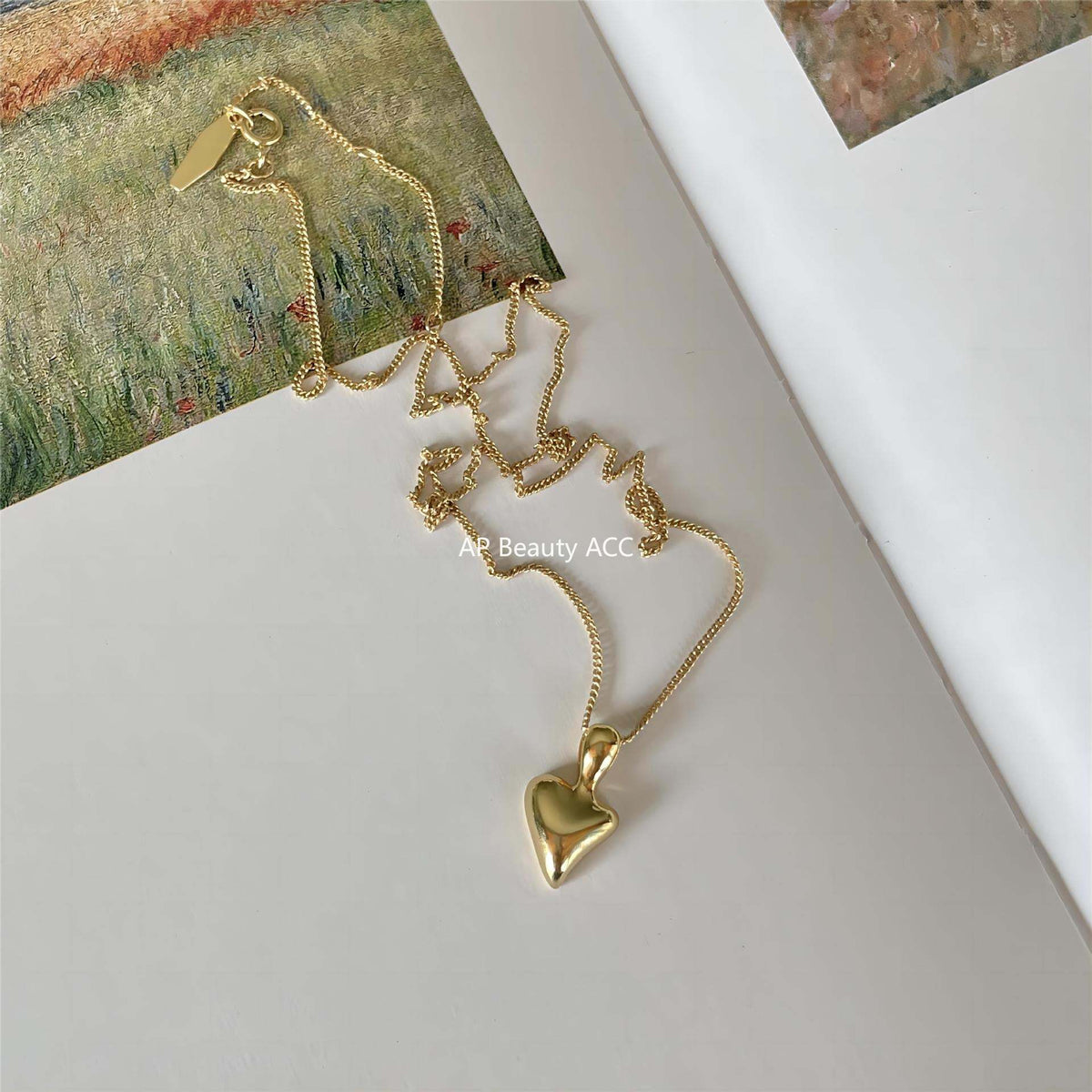 F廠-韓國韓版925純銀不規則愛心項鍊簡約ins網紅小紅書項鍊「B1195」25.12-2