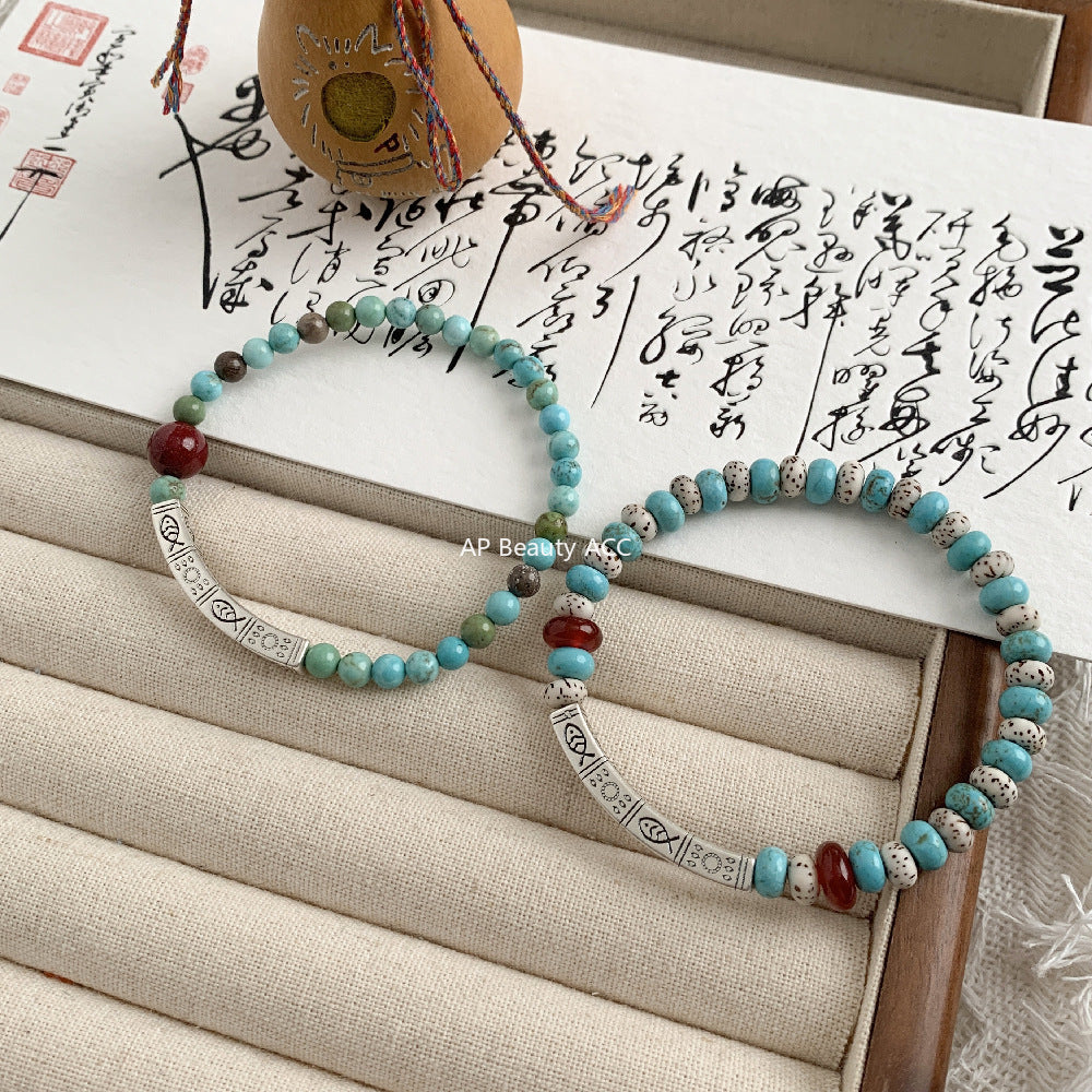 C廠-新中國國風古風錦鯉小魚兒朱砂紅瑪瑙菩提鋁鎂礦S925純銀手鍊「1541-1542」25.11-2